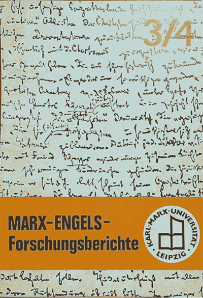 Marx-Engels-Forschungsberichte, Heft 3/4